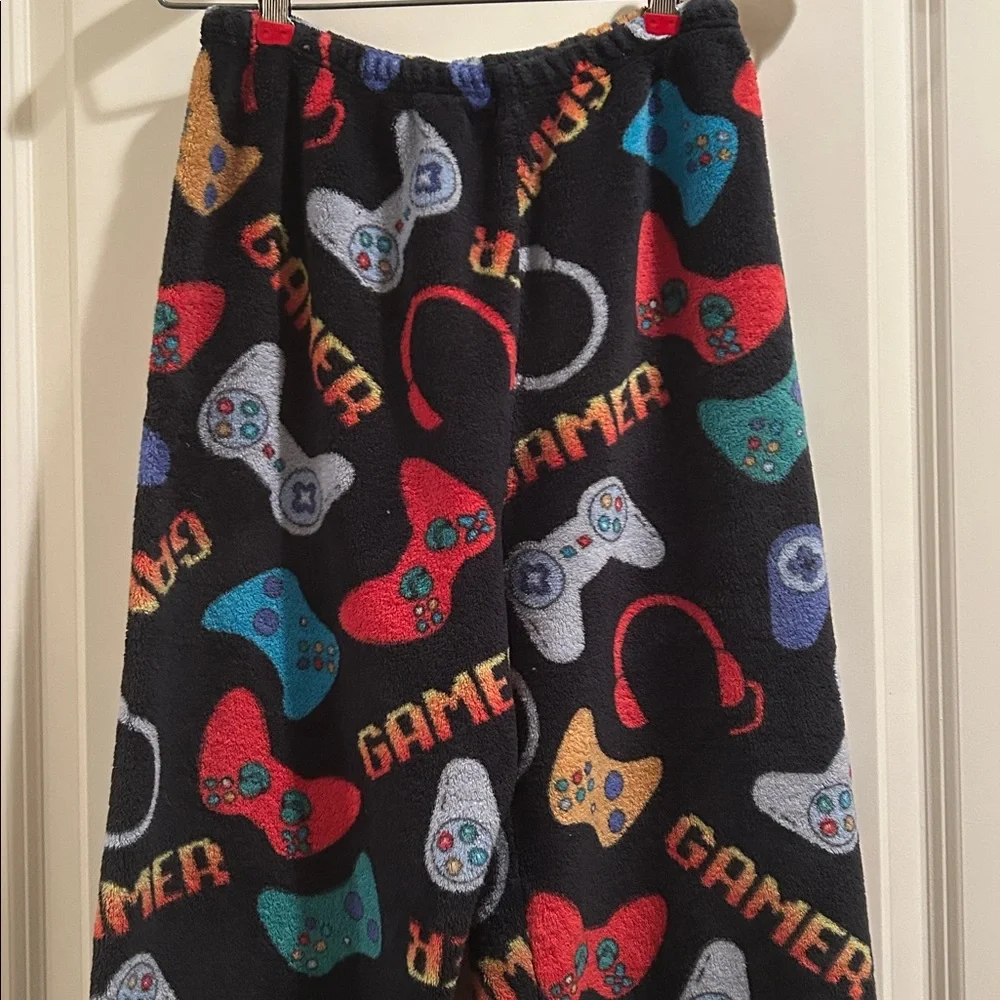 Made with Love and Kisses kids Gamer Plush fleece Pajama Lounge Pants Size 12-14